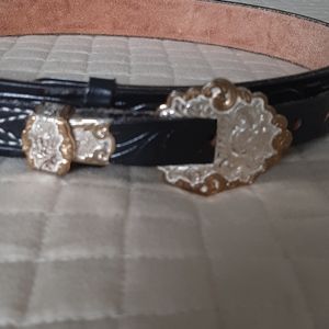 Vintage black Western leather belt